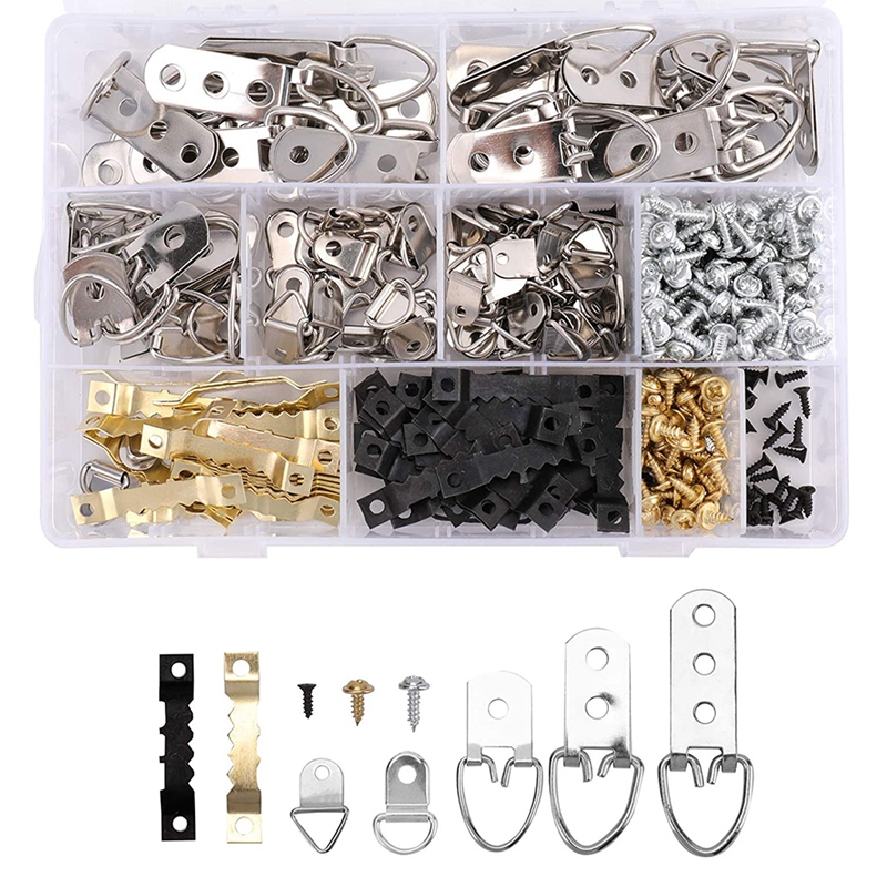 415Pcs Picture Hangers Kit With Screws, Heavy Duty Assorted Picture Hangers Assortment Kit For Picture Hanging Solutions